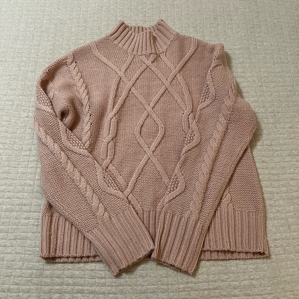 Pink Cozy Mock Neck Knit Sweater – Gap
